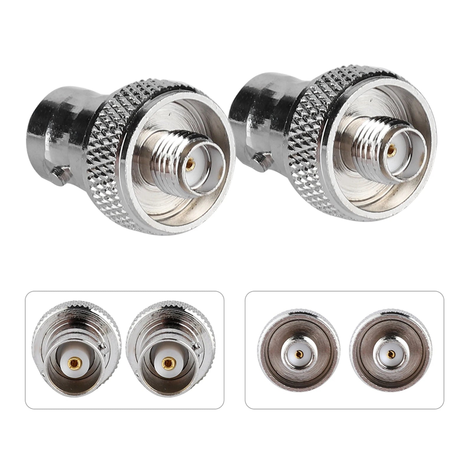 2 adaptadores conectores SMA hembra a BNC hembra