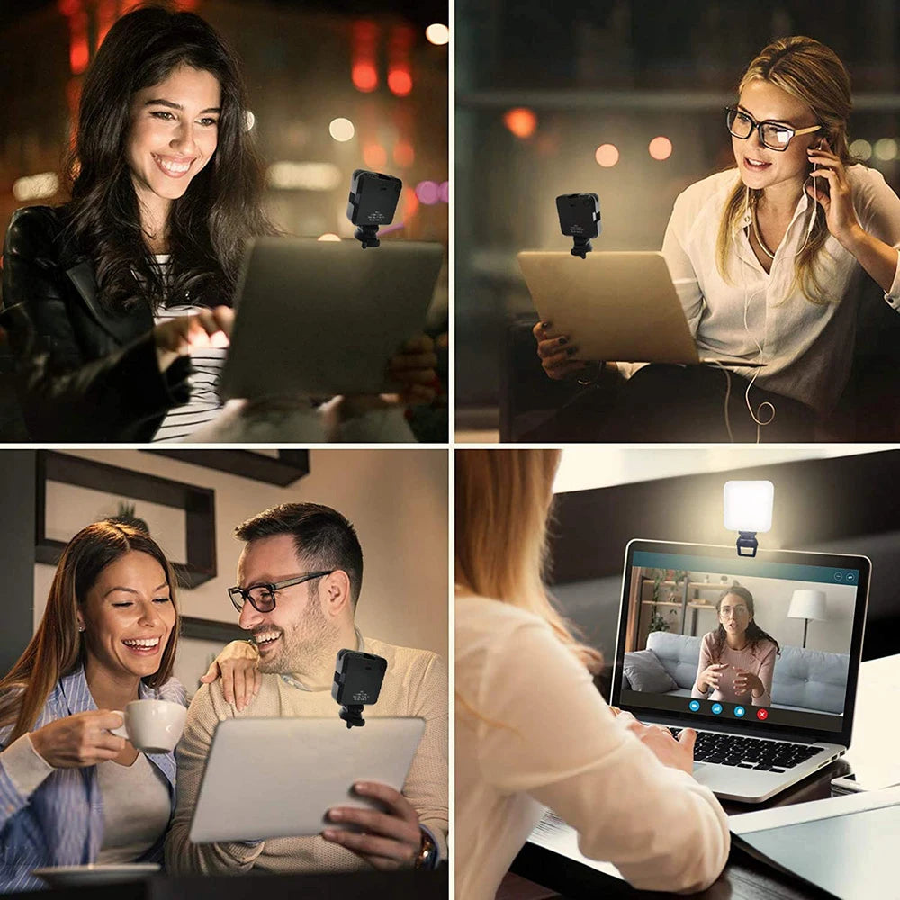 Mini Portable LED Video Light Photography Lighting 5W 6500K Cell Phone Selfie Livestreaming Fill Lamp with 3 Cold Shoe Vlog Lamp