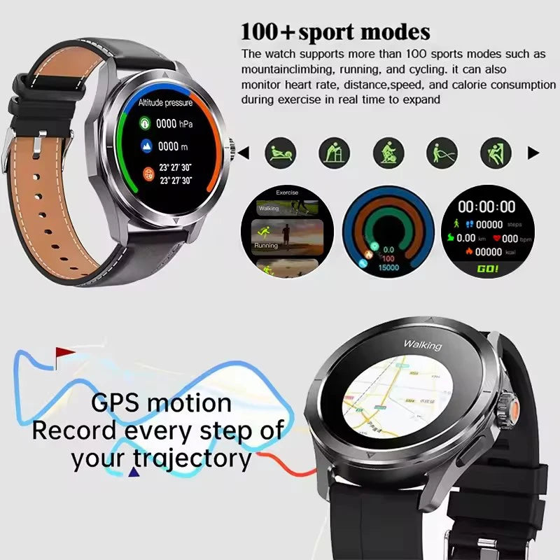 Original S4 Ultra Smart Watch Men  AMOLED Outdoor Sport NFC GPS Track Heart Rate Waterproof Bluetooth Call Smart watch 2025 New