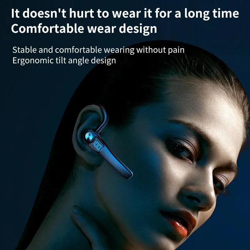 Auriculares inalámbricos con micrófono, audífonos Bluetooth con cancelación de ruido ENC, manos libres para negocios, conducción