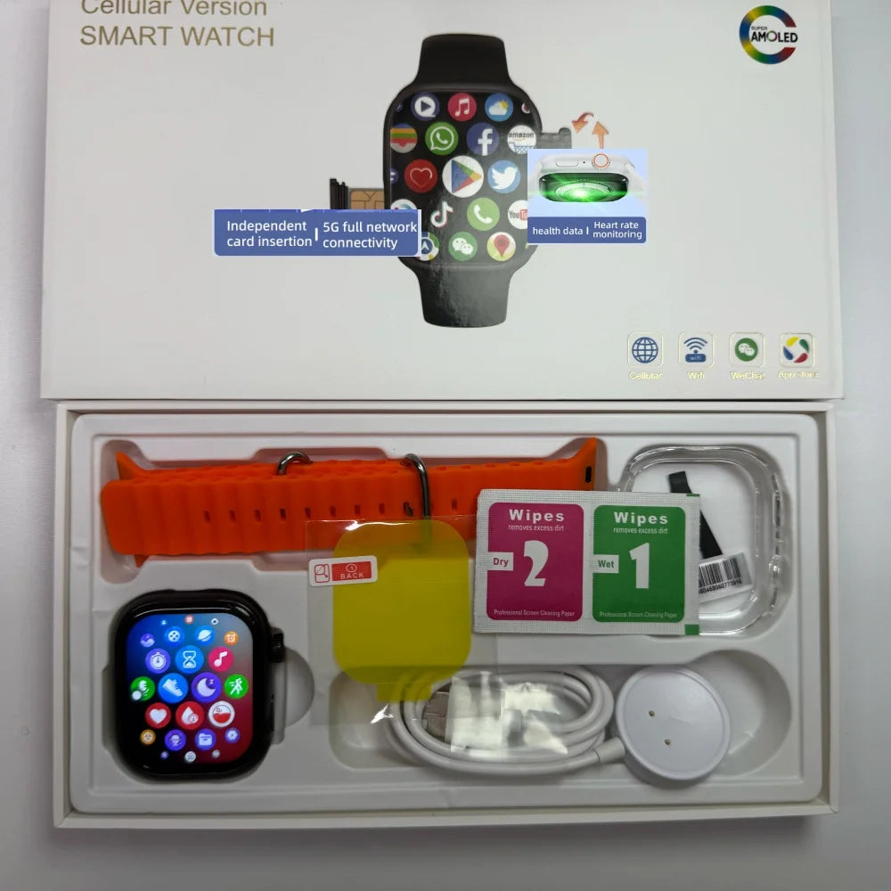 CD99 watch X 5G smartwatch 2.29inch AMOLED 5G LTE smart watch with 180 ° rotary camera GPS WiFi SIM card slot health monitoring