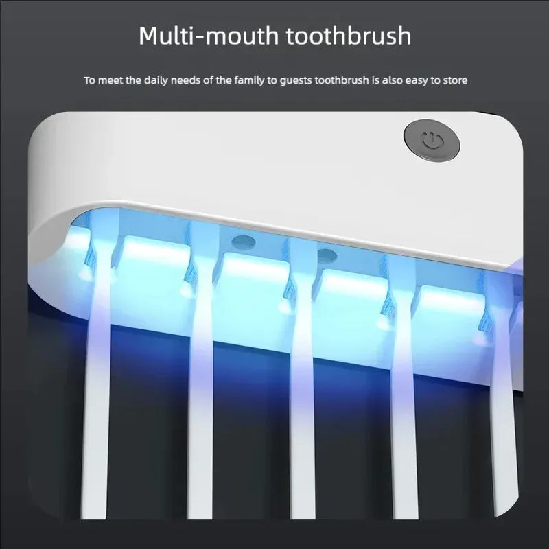 Esterilizador de cepillos de dientes UV con carga inalámbrica, porta cepillos de dientes sin perforaciones, estante de almacenamiento para esterilizador de cepillos de dientes