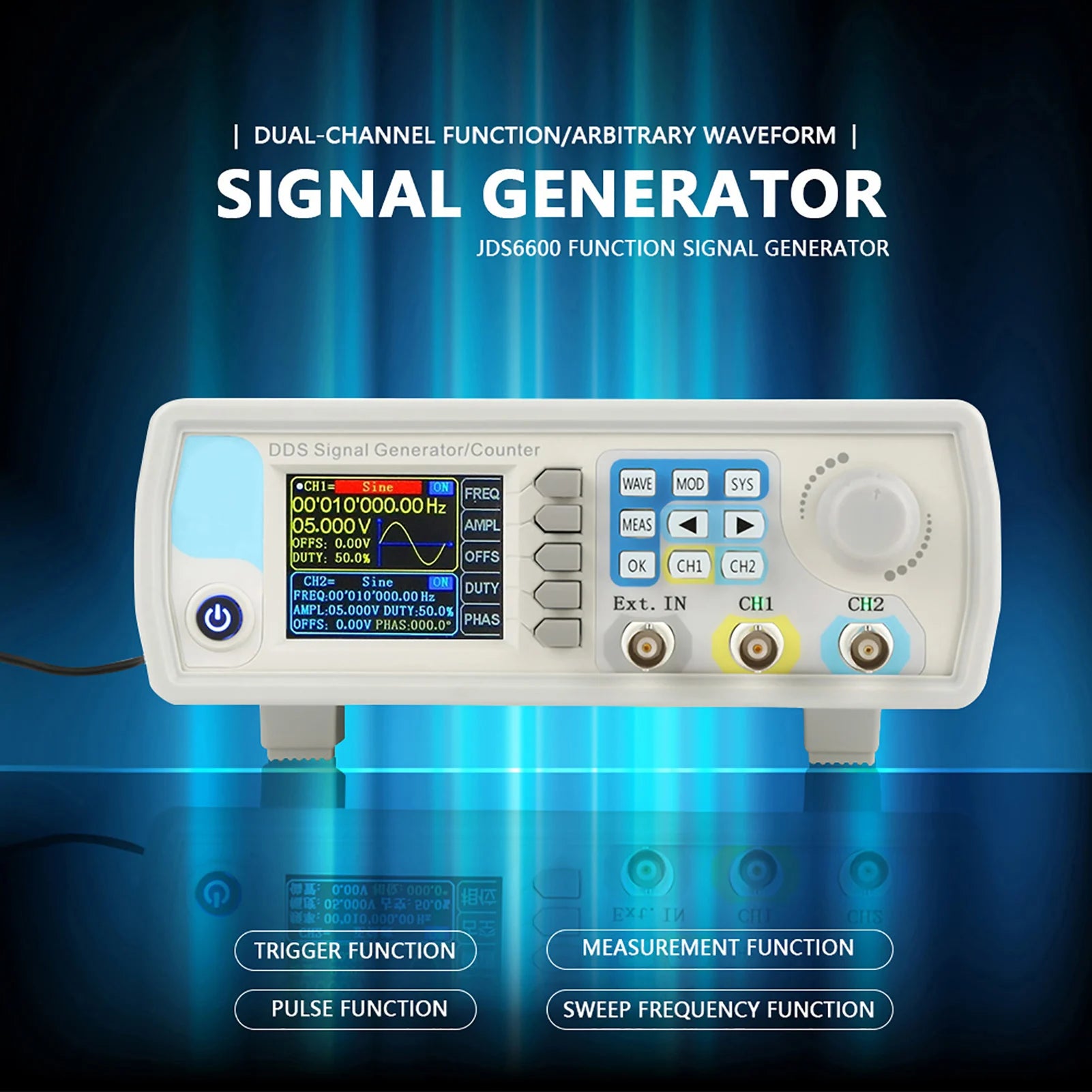 JDS6600 DDS Signal Generator Counter Digital Control Sine Frequency Signal Generator Counter