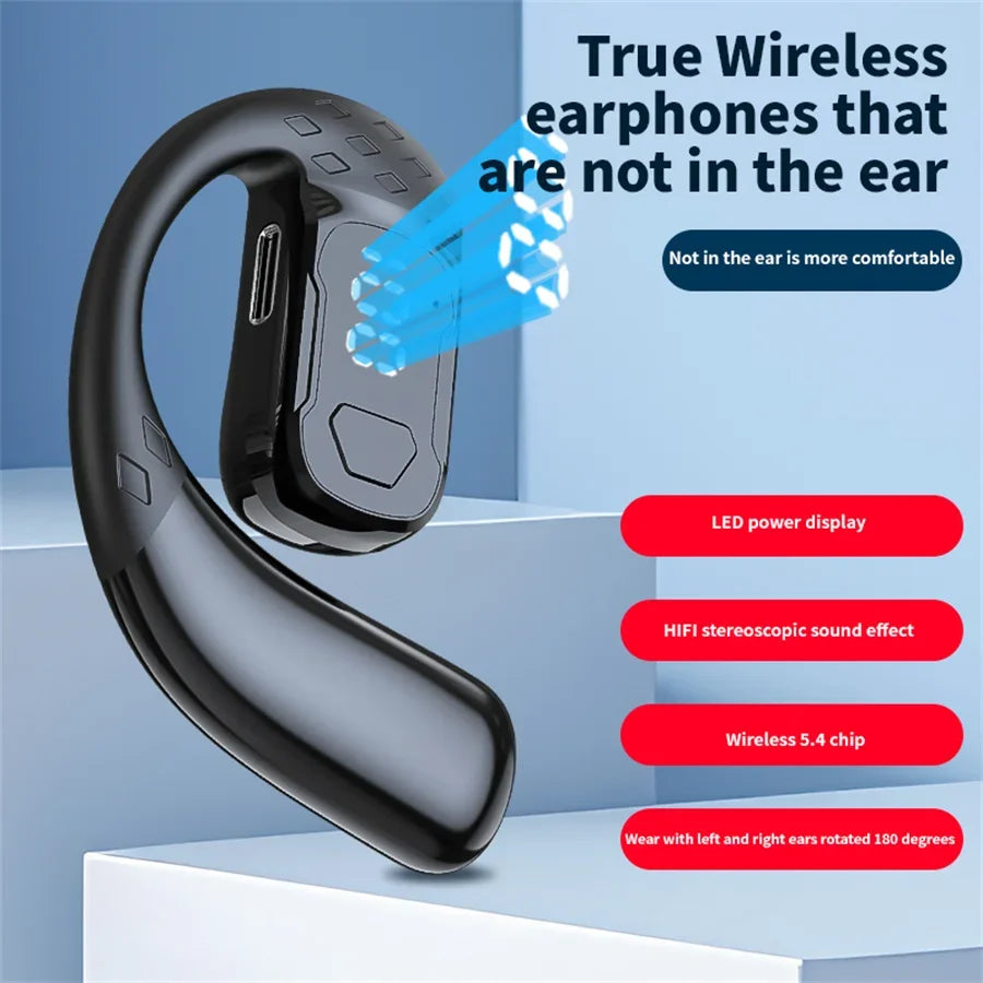 Auriculares Bluetooth inalámbricos con micrófono, auriculares de conducción de aire, manos libres, con cancelación de ruido para conducir Audífonos