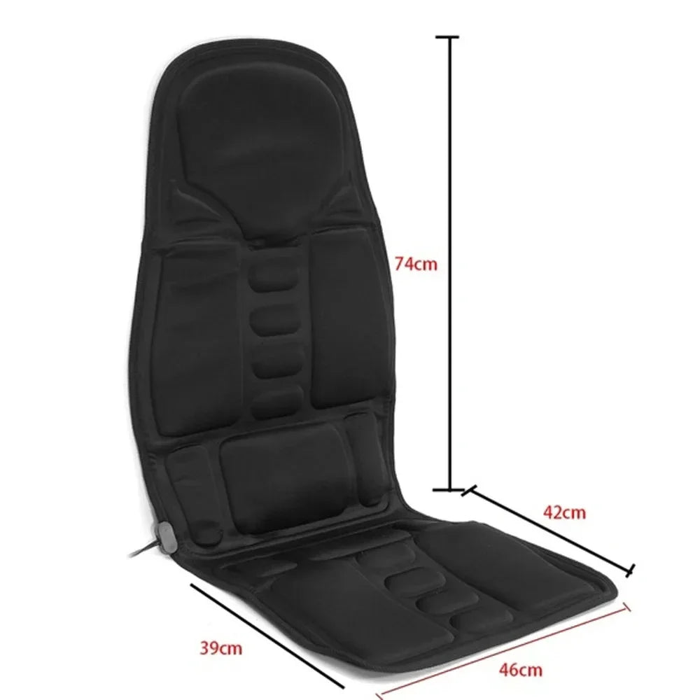 Car Electric Massage Chair Pad Heating Vibrating Back Massager Chair Cushion With Remote Controls Home Office Lumbar Pain Relief