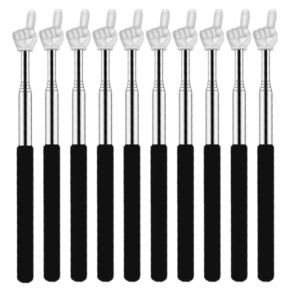 10Pcs Telescopic Teachers Pointer Stainless Steel Finger Pointer Stick Cute Retractable Classroom Pointers for Elementary School