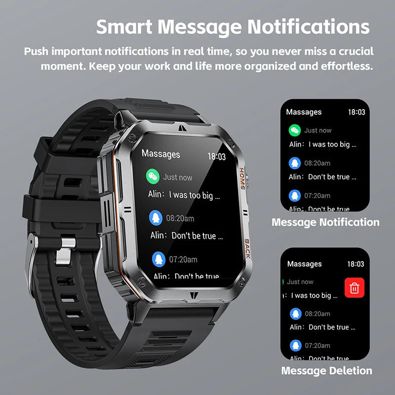 2025 New Smart Watch Men 1000mAh Ultra Large Battery 3ATM Professional Waterproof 2.01" HD Display Outdoor GPS Sports Smartwatch