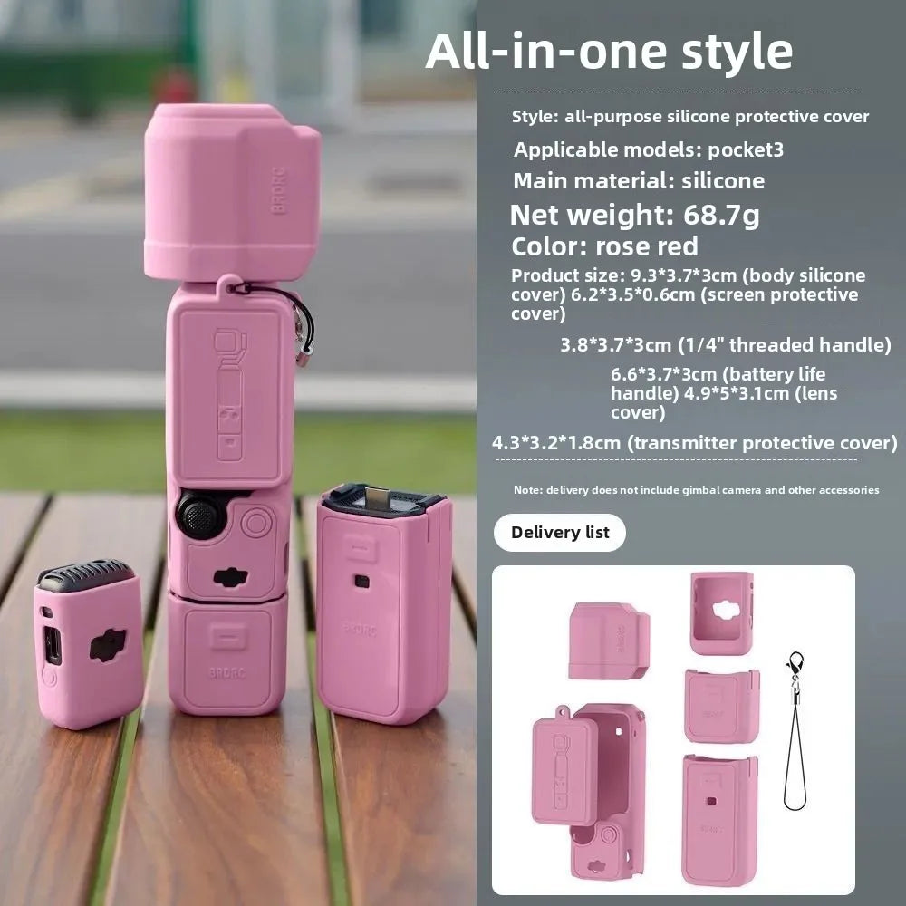 DJI Pocket 3 Silicone Case Osmo Action Camera Protective Cover Anti-Scratch DJI P3 Camera Accessory