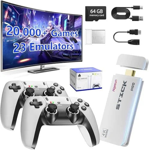 M15 Mini TV Retro Game Console 2.4G Wireless Dual Controller Game Stick 64GB 20000 Retro Games Retro Game Family Gift