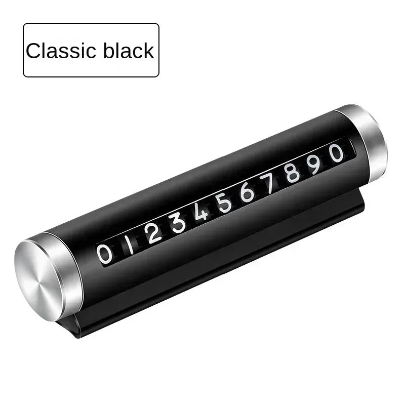 Metal Car Temporary Parking Card Rotate Phone Number Plate Aluminum Stickers Park Stop In Car-styling Auto Accessories
