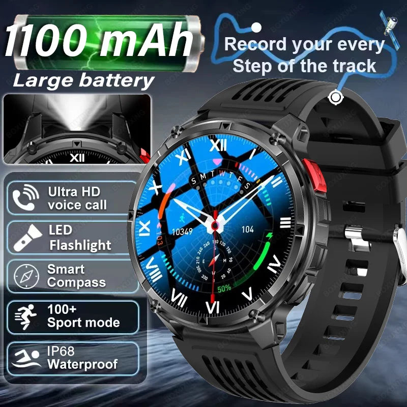 2026 New T-Rex3 Pro 1100mAh Battery Smart Watch GPS path IP68 Waterproof Sports Run tracker Outdoor Compass Military Smartwatch