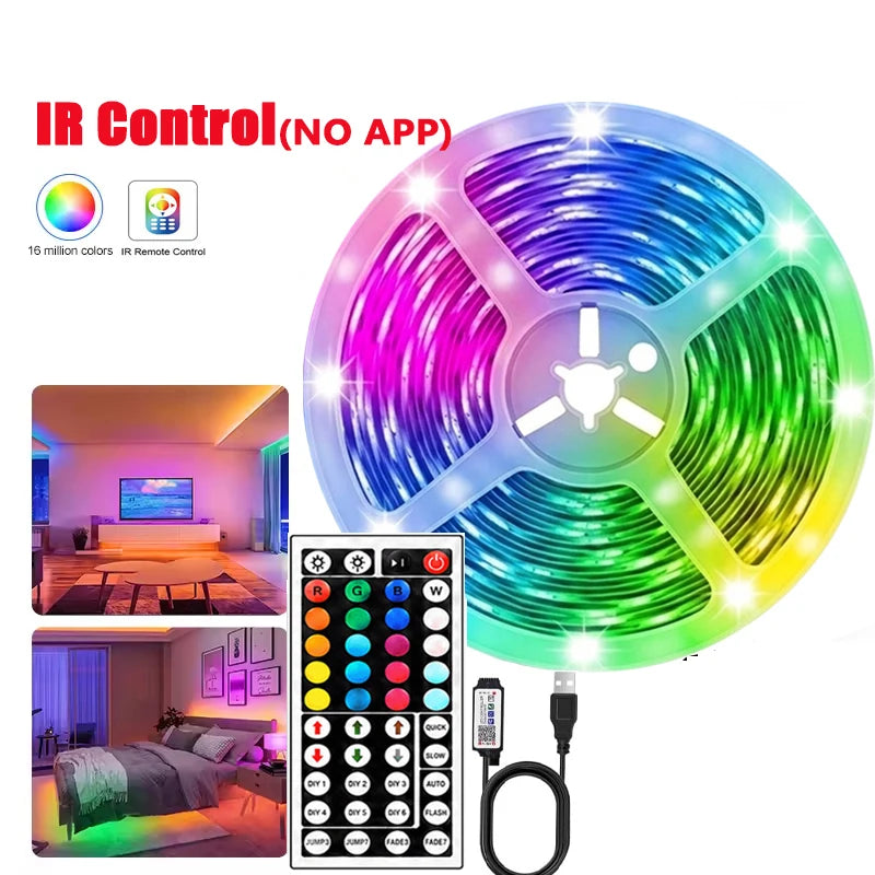 5V Led Strip Lights 5m 10m 20m 30m for TV with APP Control Flexible Ribbon Tape RGB5050 18leds/m LED Backlight for Bedroom Decor