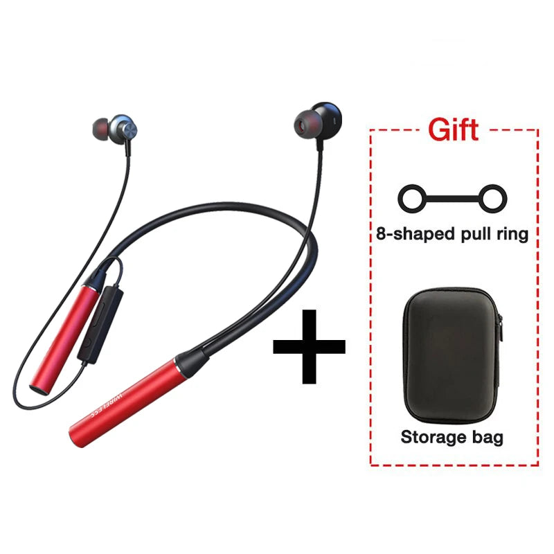 Auriculares inalámbricos con autonomía de 180 horas, Bluetooth, bajos potentes, con micrófono, banda para el cuello, estéreo, deportivos, para tarjeta TF