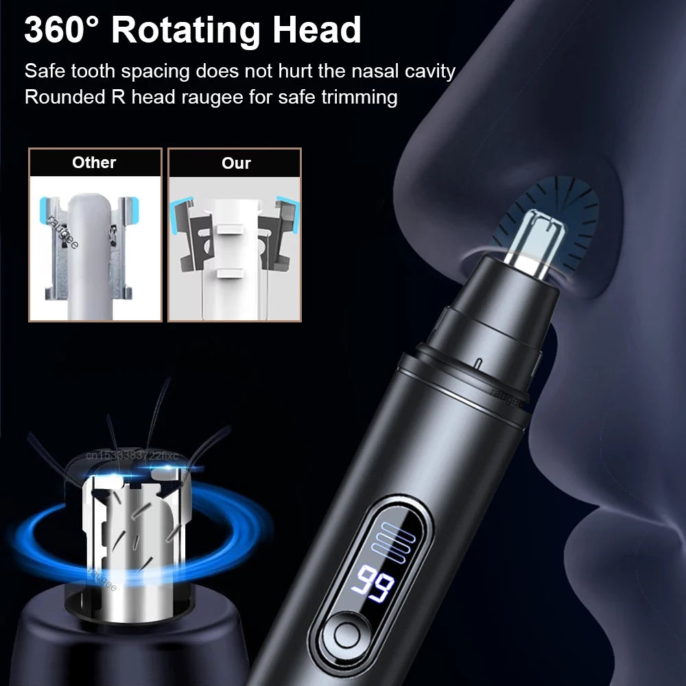 Mini Nose Hair Trimmer Rechargeable Automatic Shaving Nose Eyebrow Ear Painless Hair Clipper Electric Nose Hair Trimmer for Men