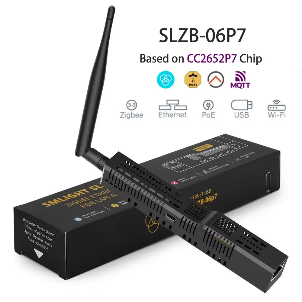 SMLIGHT SLZB-06/M/P7 Zigbee 3.0 to Ethernet,USB,and WiFi gateway coordinator with PoE,works with Zigbee2MQTT,Home Assistant,ZHA