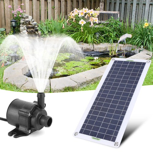 50W/30W/5W Kit de bomba de agua solar sin escobillas de bajo ruido DC 12V para piscina, fuente de cascada al aire libre negra, estanque de jardín, bebedero para pájaros