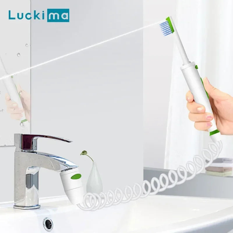 Irrigador Bucal Portátil 2 en 1 Grifo Cepillo de Dientes Nuevo Limpiador Dental con Chorro de Agua para el Hogar Sin Necesidad de Energía