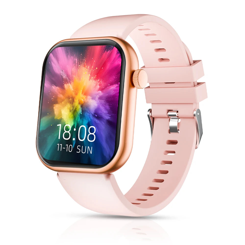 Reloj inteligente impermeable de 2.01 pulgadas con contestador de mensajes, monitoreo del sueño, podómetro deportivo y alertas de información para iPhone Android