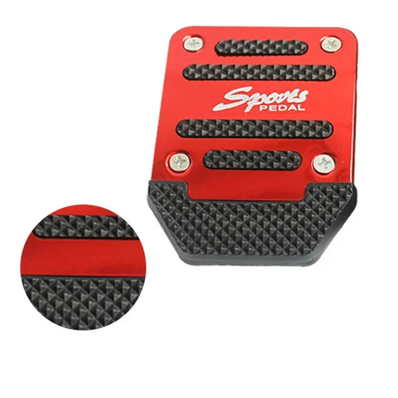 Aluminum Car Pedal Cover Set  Automatic Transmission & Gas Foot Covers in Red Silvery, Blue - Stylish Auto Interior Accessories