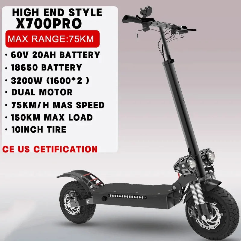 [8 modelos] Scooter eléctrico de 10/11 pulgadas 48V-72V 1000W-6000W 50-85km/h Rápido E Scooter Todoterreno Patinete Eléctrico Plegable para Adultos