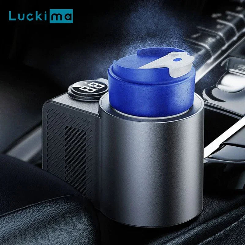 Taza eléctrica 2 en 1 para enfriar y calentar bebidas, calentador y enfriador de tazas de café, mini refrigerador inteligente para coche para leche, bebidas, taza termo