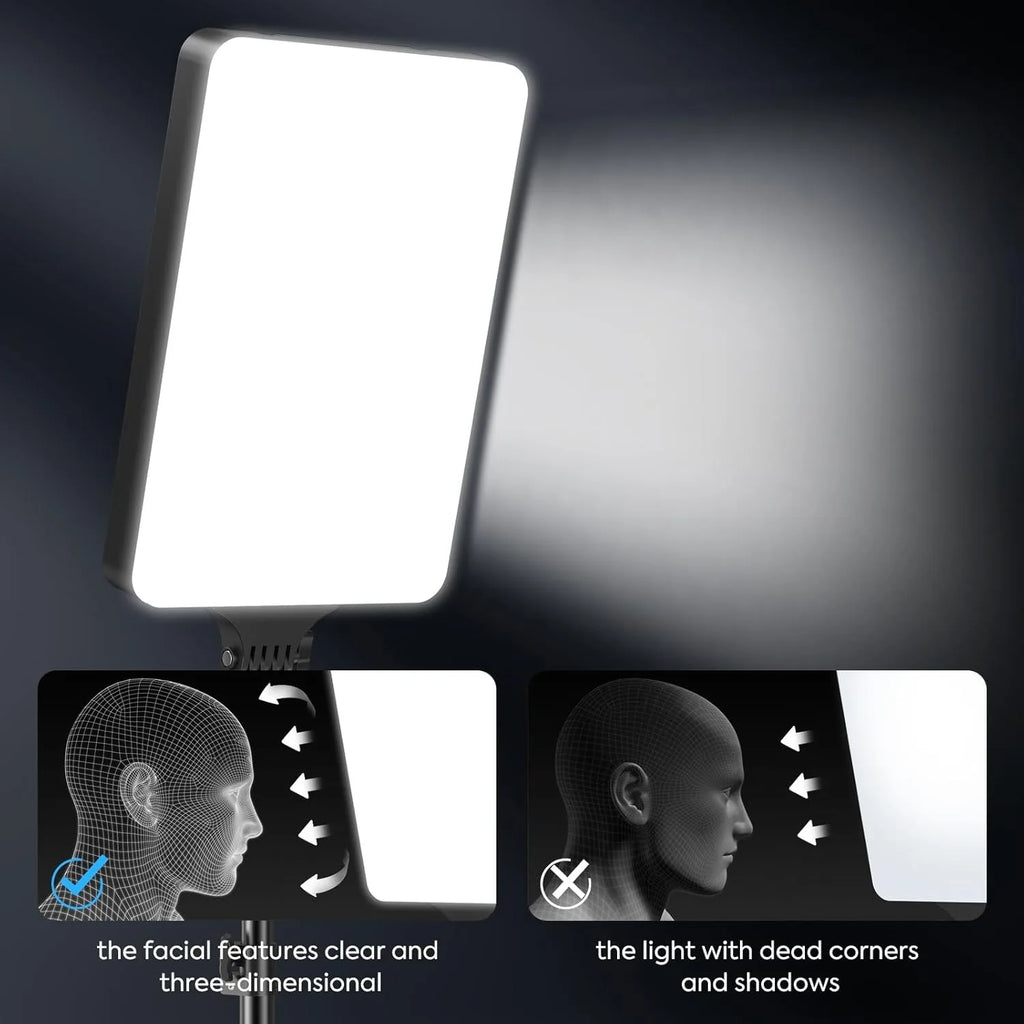 Kit de luz de vídeo LED XRDKJ de 21" (paquete de 1), iluminación fotográfica regulable de 2500-7500K con control remoto y soporte de 79", luz de estudio CRI 96+
