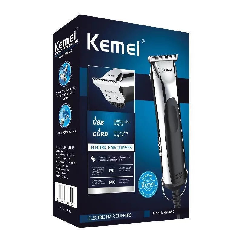 Kemei 850 cortadora de pelo profesional con cable para hombres, máquina de corte de pelo eléctrica, kit de peluquería para niños en casa
