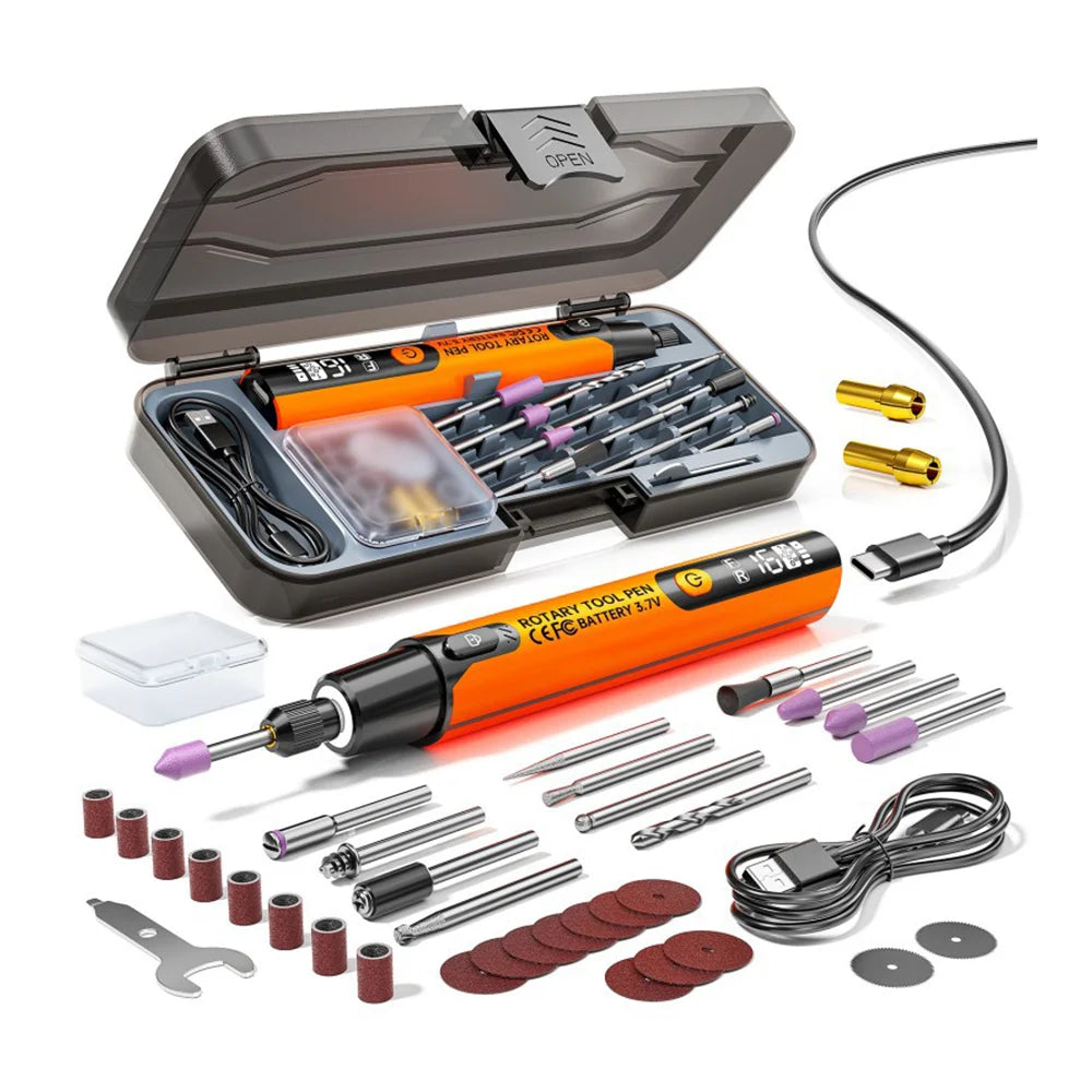 Electric Mini Grinder Engraving Pen 6000-16000r Wireless Grinder 6-speed Adjustable Cordless Micro Rotary Tools Drill