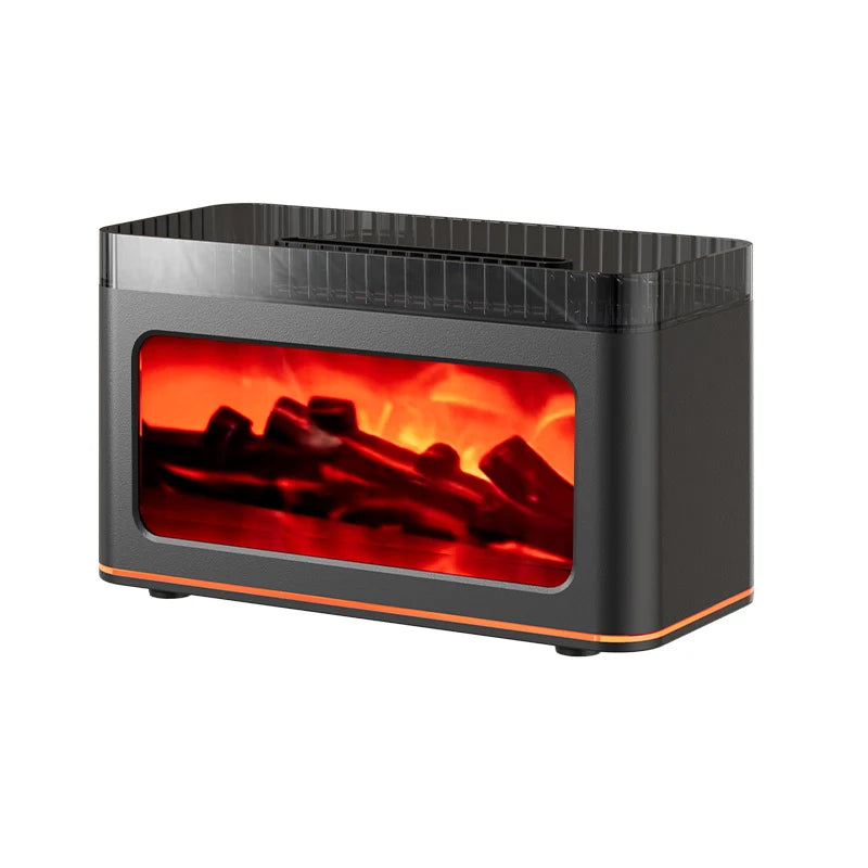 Simulated Fireplace Flame Aroma Diffuser with 7 Color Lights, Perfect Mini Air Humidifier for Christmas, New Year