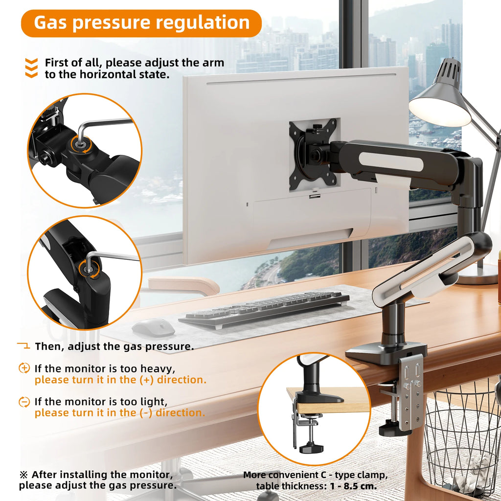 New Update Desktop Monitor Mount Bracket for 13 to 32-Inch LCD Screens Rotating Mechanical Arm Lift Base Desktop TV Screen Stand