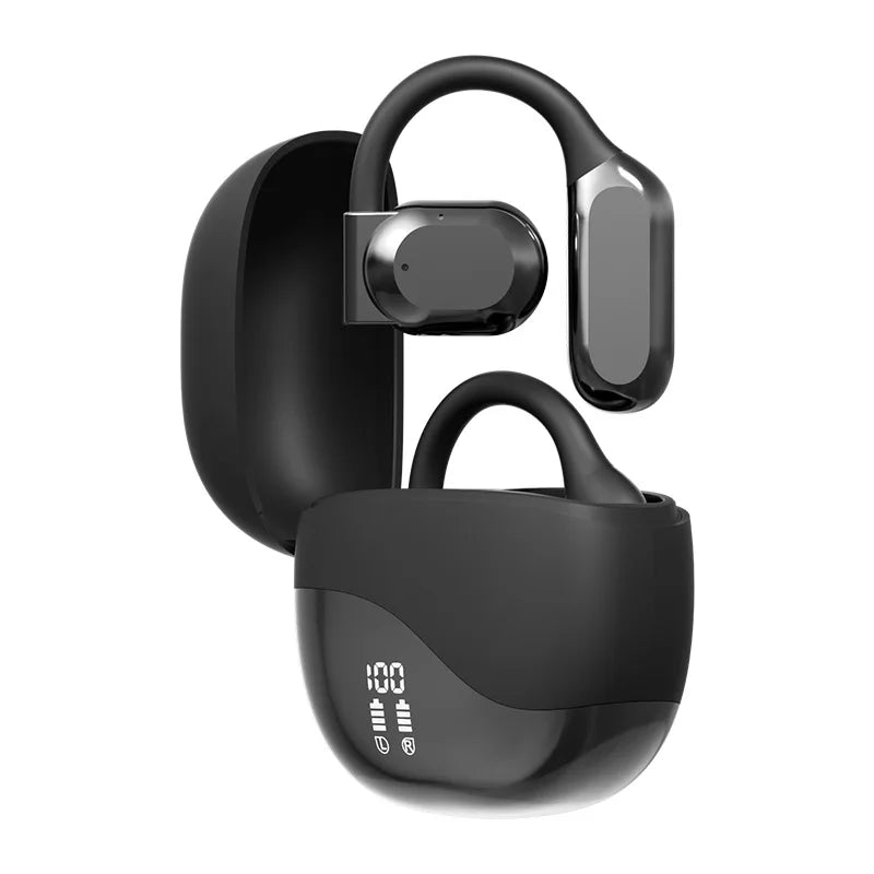 Auriculares inalámbricos Bluetooth OWS de conducción aérea con gancho para la oreja, manos libres, con cancelación de ruido, Audifonos deportivos