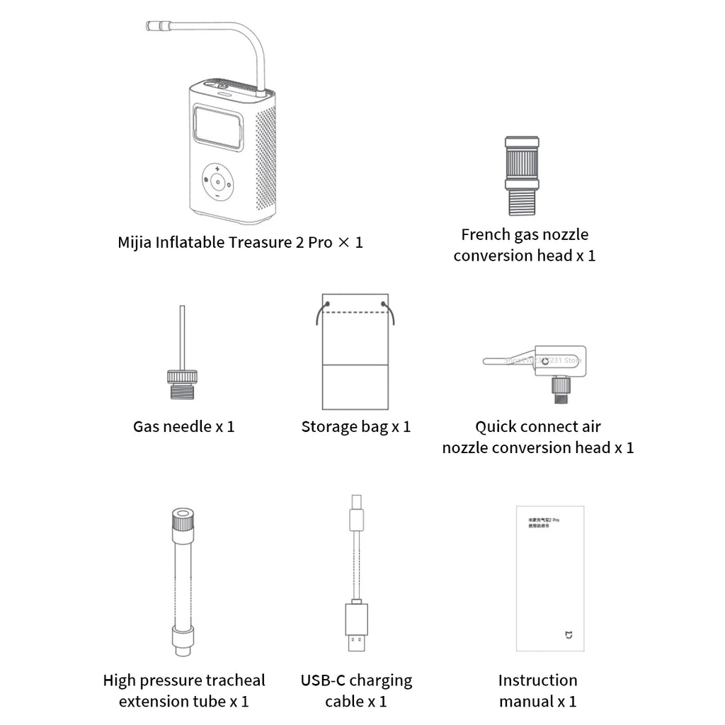 Original MIJIA Air Pump 2 Pro Portable Electric Air Compressor Mi Inflatable Treasure 150psi High Pressure Motorcycle Car Soccer