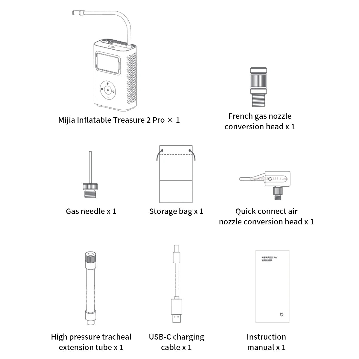 Original MIJIA Air Pump 2 Pro Portable Electric Air Compressor Mi Inflatable Treasure 150psi High Pressure Motorcycle Car Soccer
