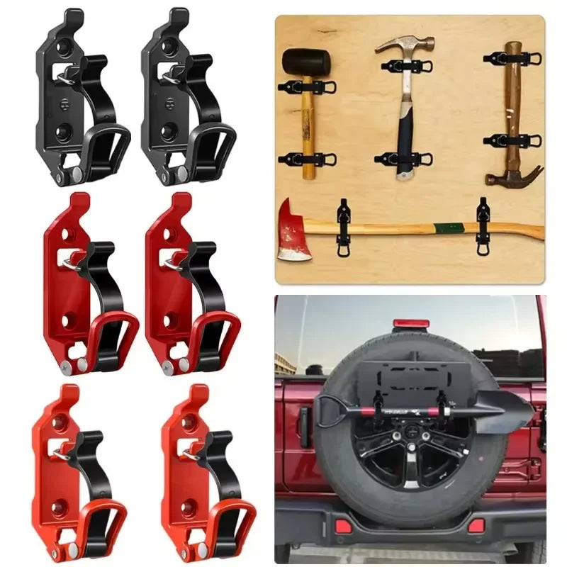 Soporte de fijación de herramientas de 2-4 piezas, soporte de montaje en pared, abrazadera de liberación rápida para pala de hacha, soporte para pala, accesorios para coche, RV, barco, hogar