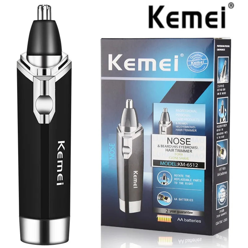 Kemei Recortador de Vello Nasal Implemento de Lana Nasal Cortador de Vello Nasal Lavable Recortadora y Máquina de Afeitar Epiladora Removedor de Vello Nasal