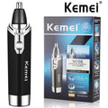 Kemei Recortador de Vello Nasal Implemento de Lana Nasal Cortador de Vello Nasal Lavable Recortadora y Máquina de Afeitar Epiladora Removedor de Vello Nasal