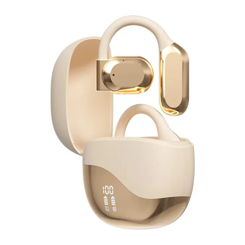 Auriculares inalámbricos Bluetooth OWS de conducción aérea con gancho para la oreja, manos libres, con cancelación de ruido, Audifonos deportivos