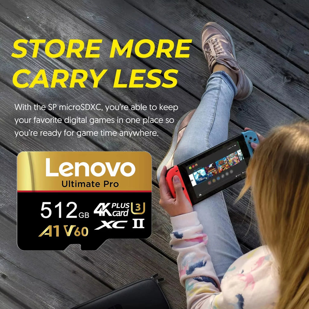 Ultra HD Lenovo 512GB SD Cards Micro TF SD Memory Card TF Cards 128GB 64GB Error Correction U1 for GoPro/Tablet/Surveillance
