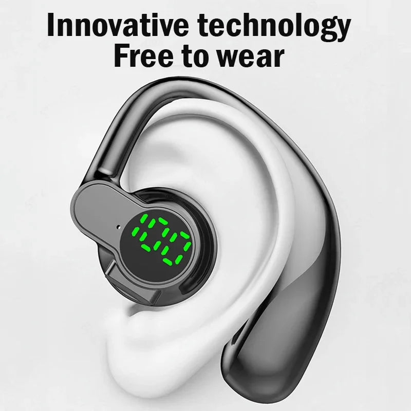 Auriculares inalámbricos Bluetooth de diadema abierta con conducción aérea, audífonos con gancho, manos libres, cancelación de ruido, deportivos