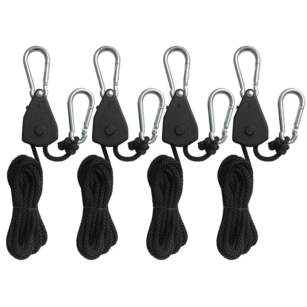 1/2/4/6/8/10/12/14/16pcs Hanger Pulley Ratchets Kayak Rope 1.6M Rope Pulley Ratchet Locking Hanger Sky Curtain Tent for Camping