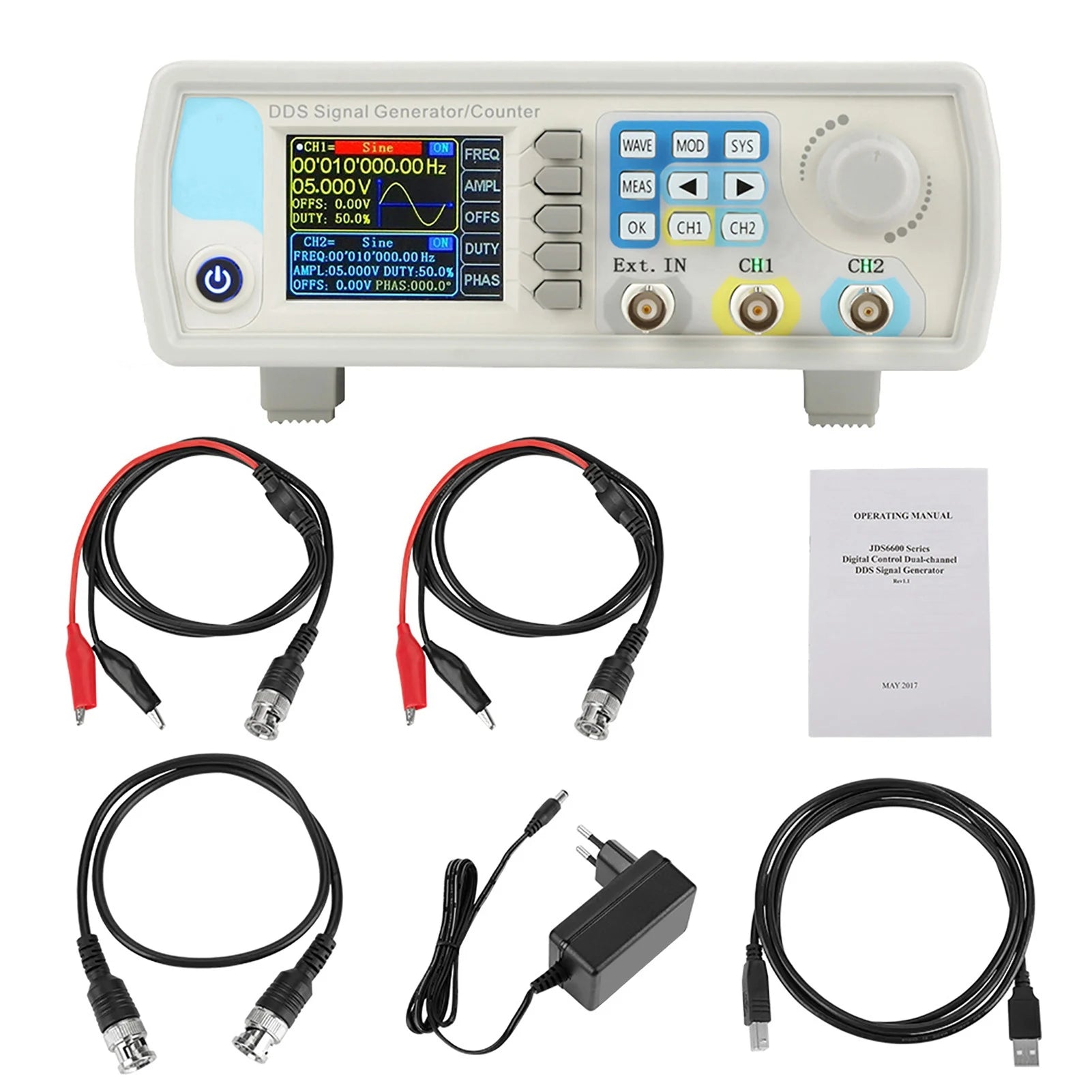 JDS6600 DDS Signal Generator Counter Digital Control Sine Frequency Signal Generator Counter