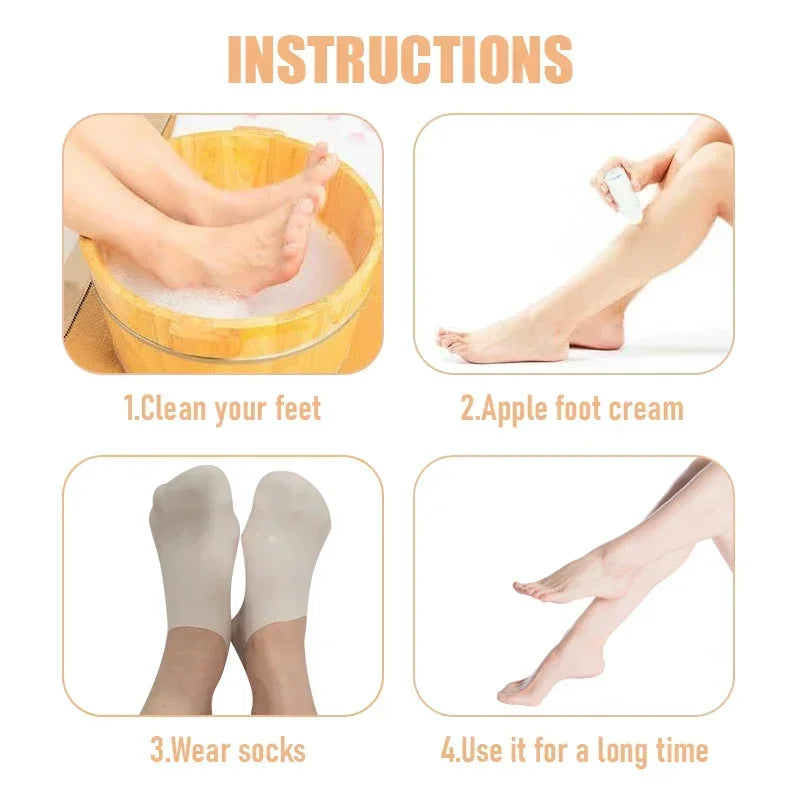 2 Calcetines de gel de silicona hidratantes para pies secos y agrietados, nutritivos para la piel, lubricantes, para el cuidado completo de los pies, calcetines de masaje, herramientas de manicura