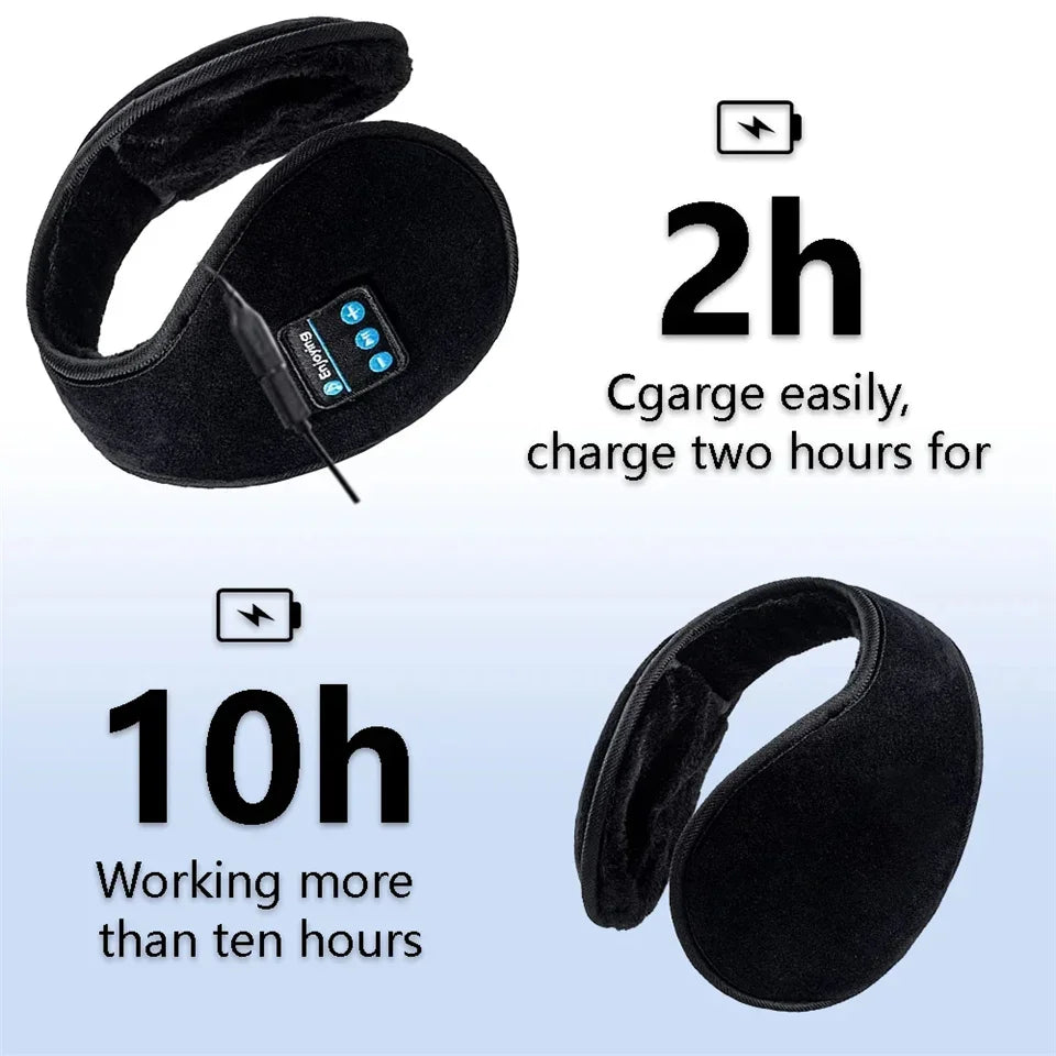 Orejas de invierno inalámbricas Auriculares Bluetooth Orejeras Tapones para los oídos Gorro informal Deportes equitación más cálido Orejera para hombres mujeres música Auriculares
