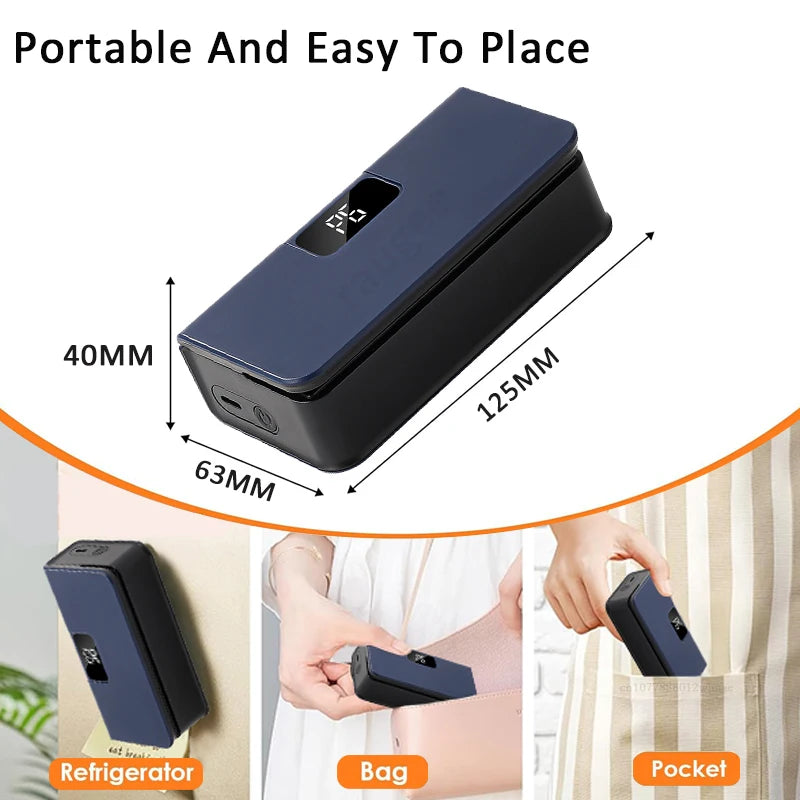 Mini scelleuse thermique, machine de scellage thermique pour sacs en plastique, scelleuse d'emballages en plastique rechargeable, scelleuse alimentaire portative pour sacs à clip