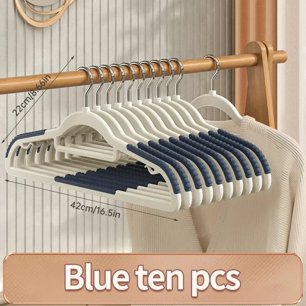 Hot-selling 10-piece set of household double-hook non-slip hangers no-mark drying suitable for both wet and dry clothing storage