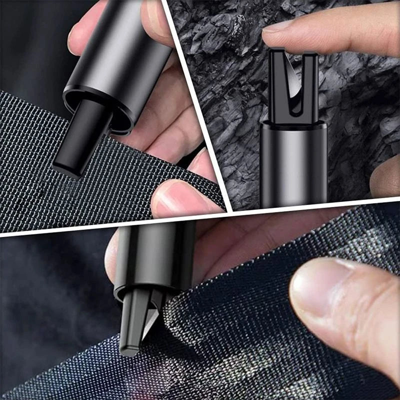 Martillo de seguridad 2 en 1 para rescate de emergencia, mini herramienta de escape de emergencia para coche, rompeventanas multifuncional portátil, cortador de cinturón de seguridad