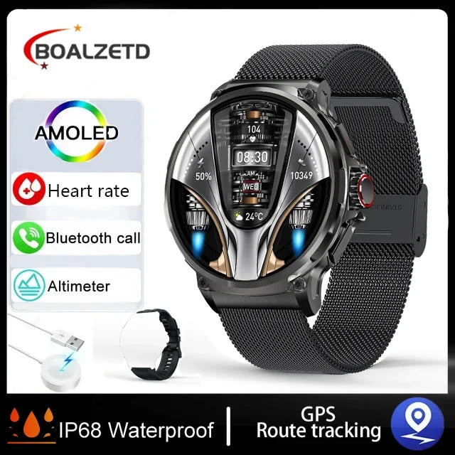 New 710 Mah Big Battery 1.85Inch Ultra HD Display Men smartwatch GPS Sport Track HD Bluetooth Call Smart Watch for IOS Android