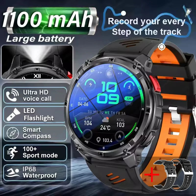 2026 New T-Rex3 Pro 1100mAh Battery Smart Watch Man GPS trajectory Sports Run tracker Outdoor Compass Military Smartwatch Men