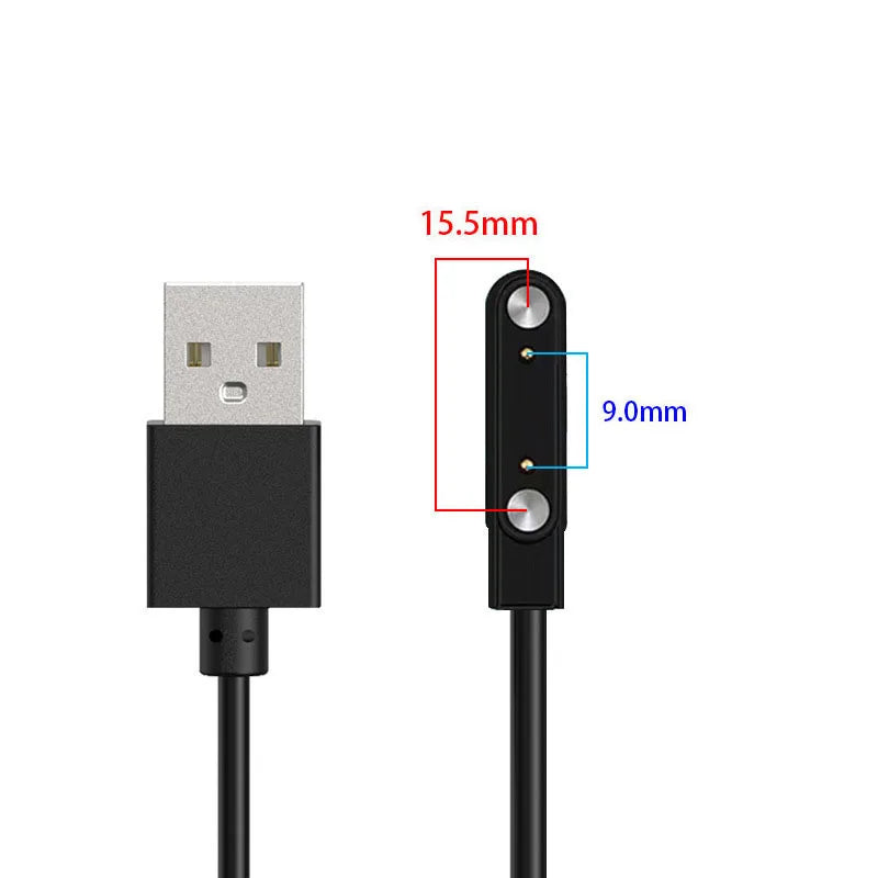 Adaptador de cargador de base de Smartwatch de 2 pines y 4 pines Cable de carga USB para accesorios de carga de reloj inteligente para adultos/niños