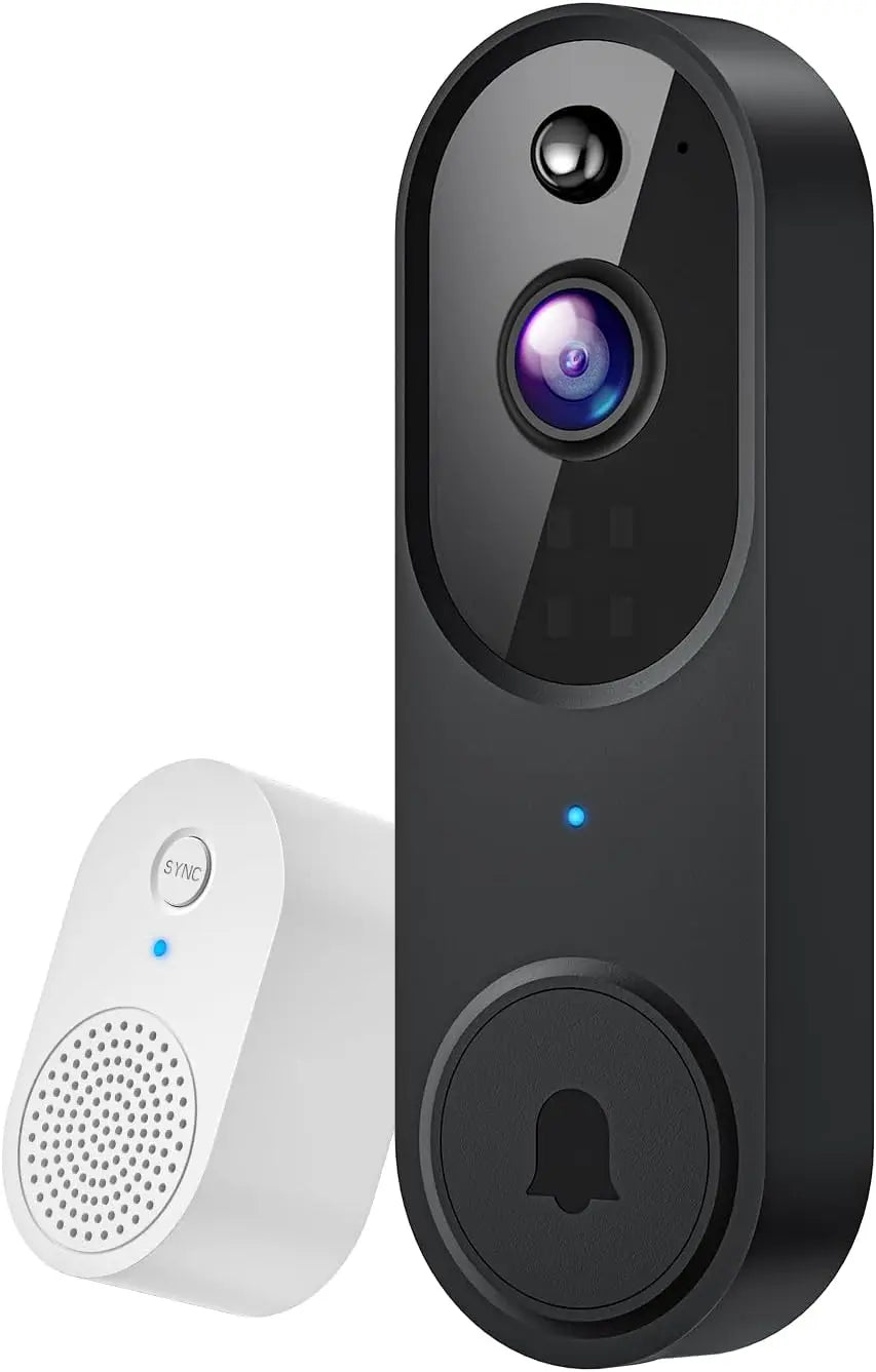 Cámara de timbre inalámbrica 1080p con visión nocturna, detección de IA, audio bidireccional y alertas en tiempo real